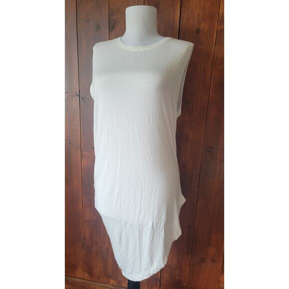 Athleta Women’s M White Asymmetrical Workout Top Long Modal Stretch USA Designed - Picture 4 of 14